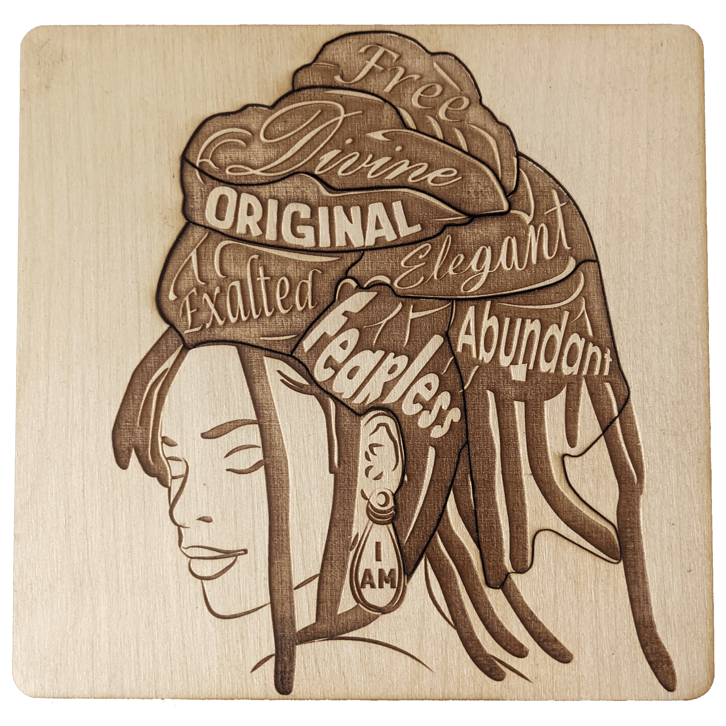 "I AM" Affirmations Puzzle - Loc'd Woman