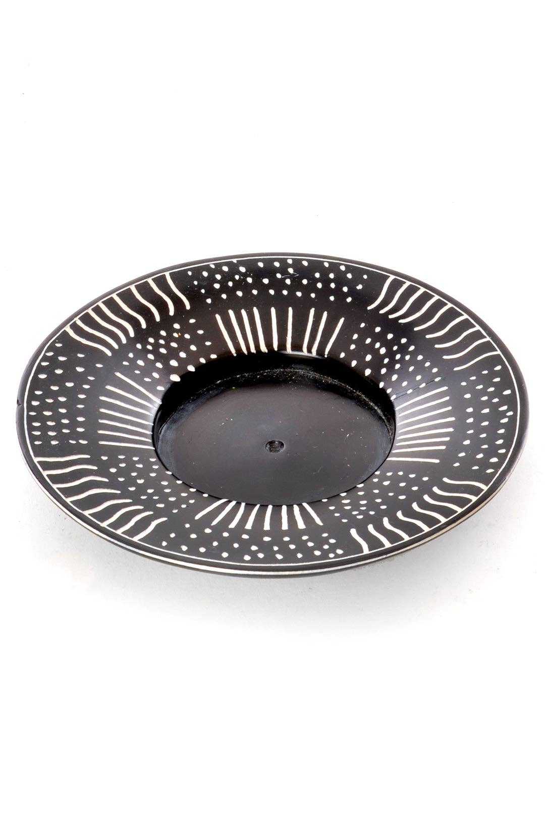 Spindle Mudcloth Round Candle Holder Dish