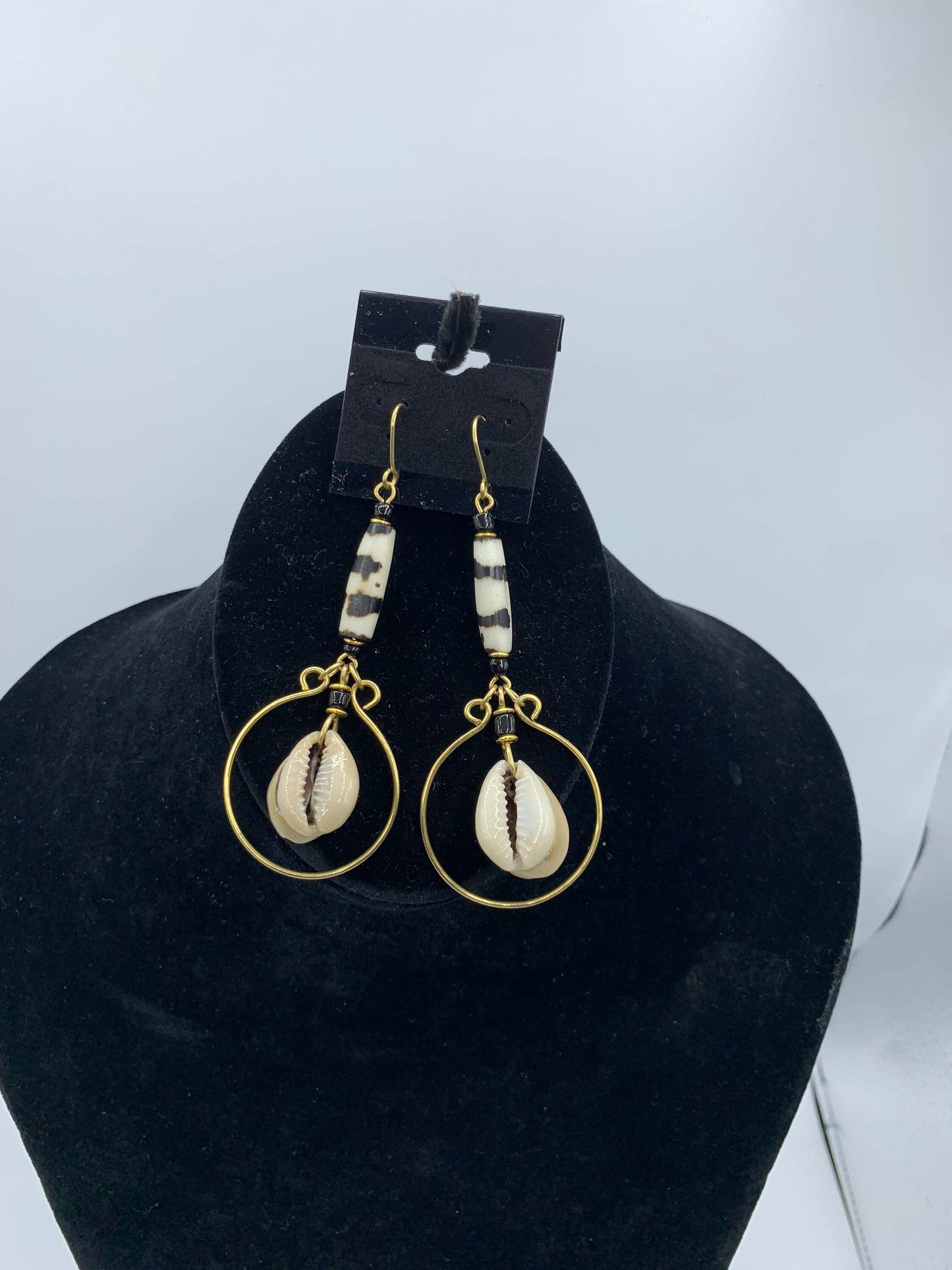 Cowrie Shell Dangle Earrings