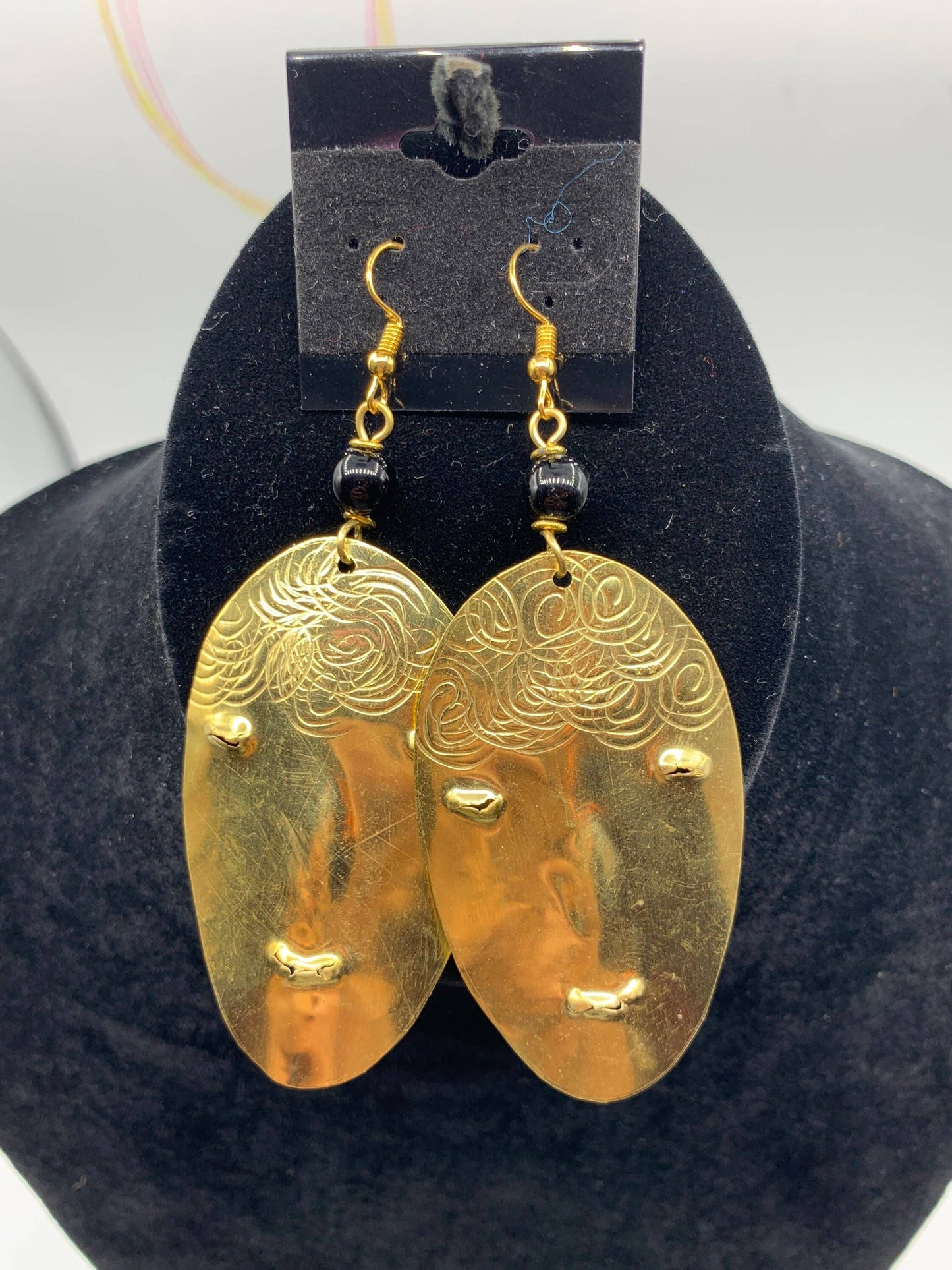 Brass Mask Earrings