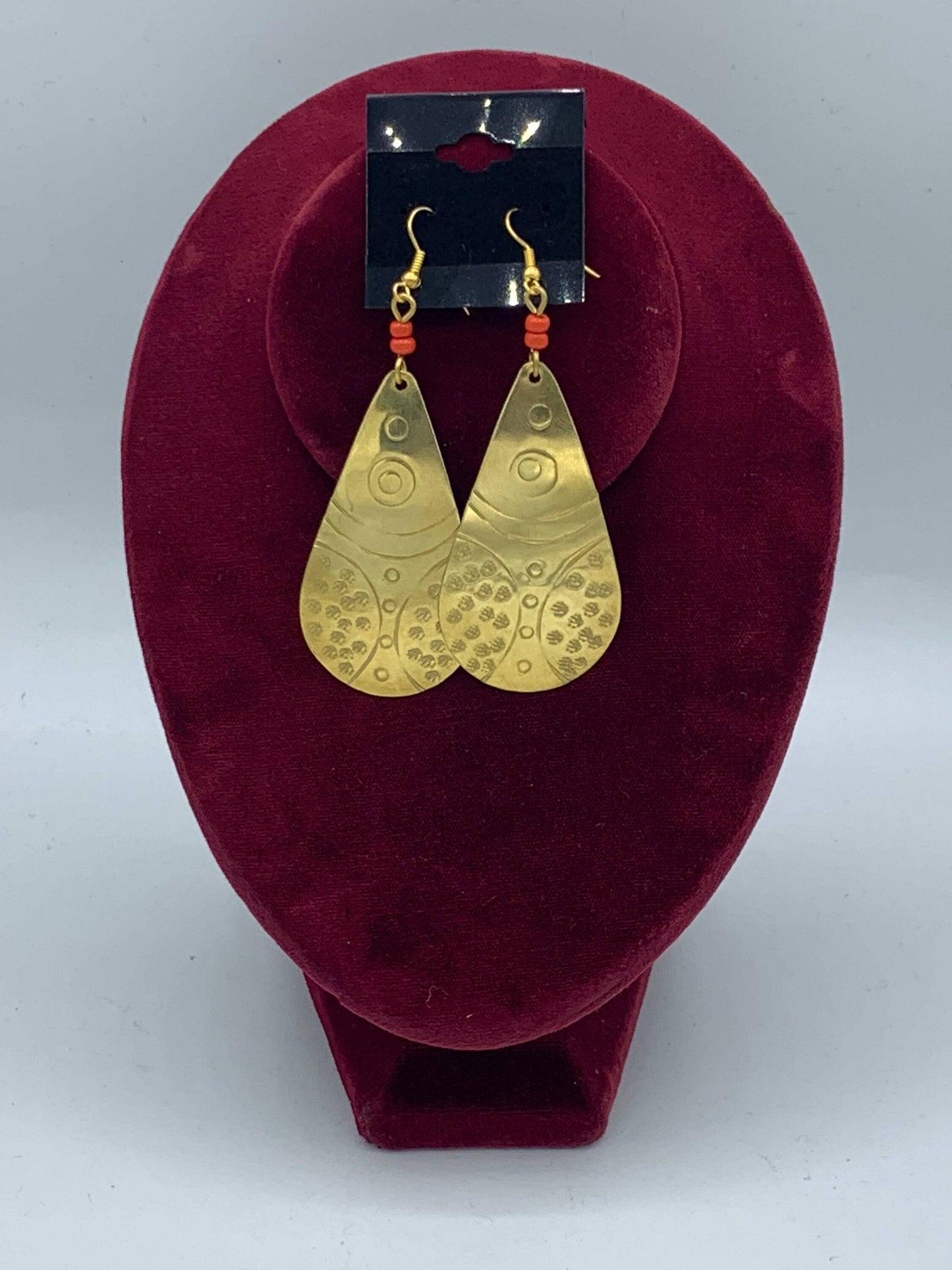 Brass Oval Shaped Earrings