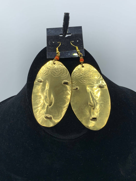 Brass Mask Earrings