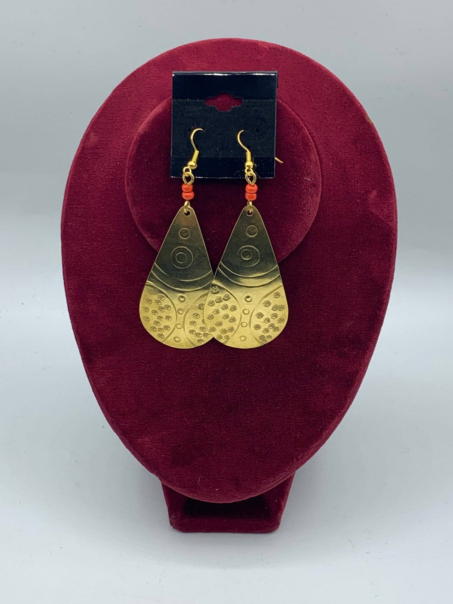 Brass Oval Shaped Earrings