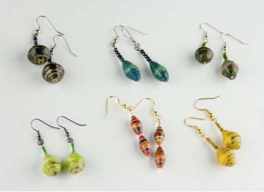 Paper Bead Drop Earring