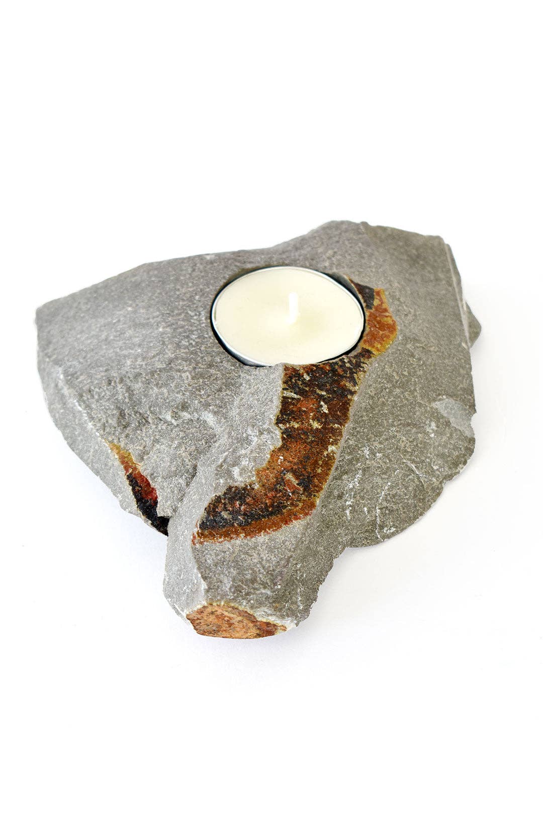 Kenyan Rustic Soapstone Tea Light Candle Holder