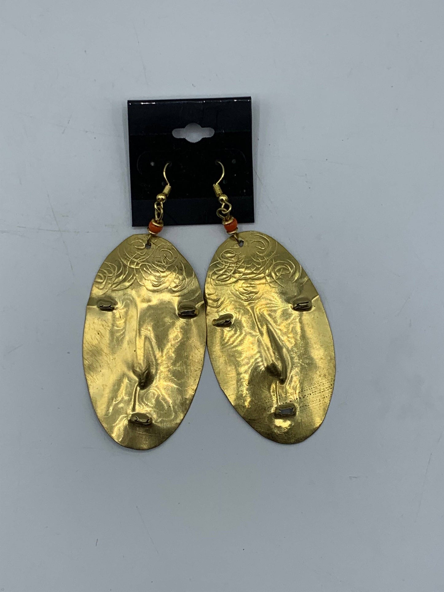 Brass Mask Earrings